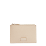 L Zip Card Holder - Capuccino / Gold