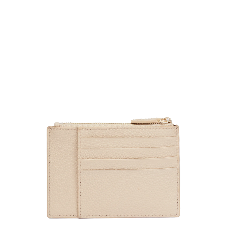 L Zip Card Holder - Capuccino / Gold