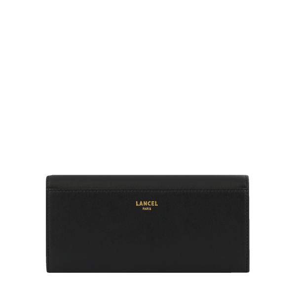 Long Flap Wallet - Black-Gold