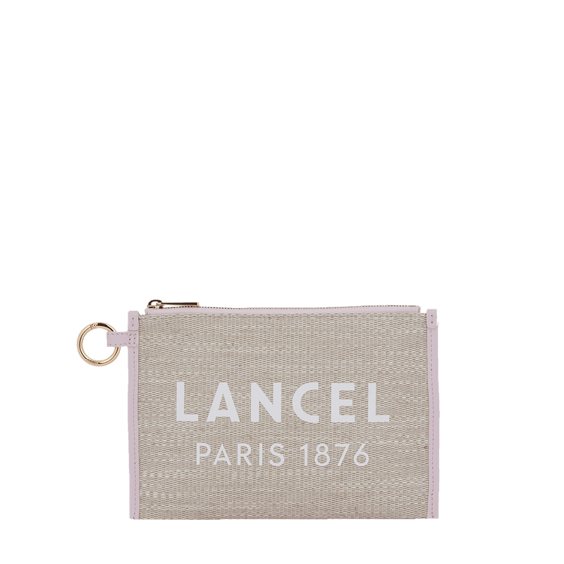 Cabas Pochette Zipped - Natural/Rose Dragee