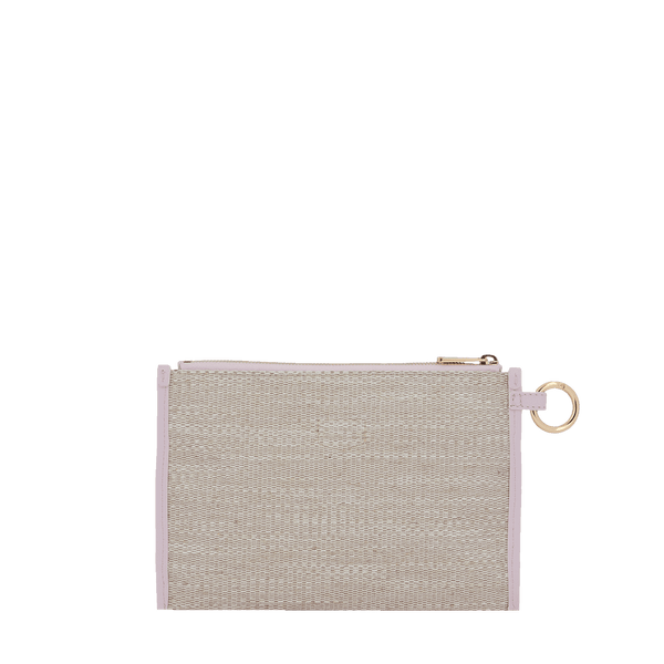 Cabas Pochette Zipped - Natural/Rose Dragee